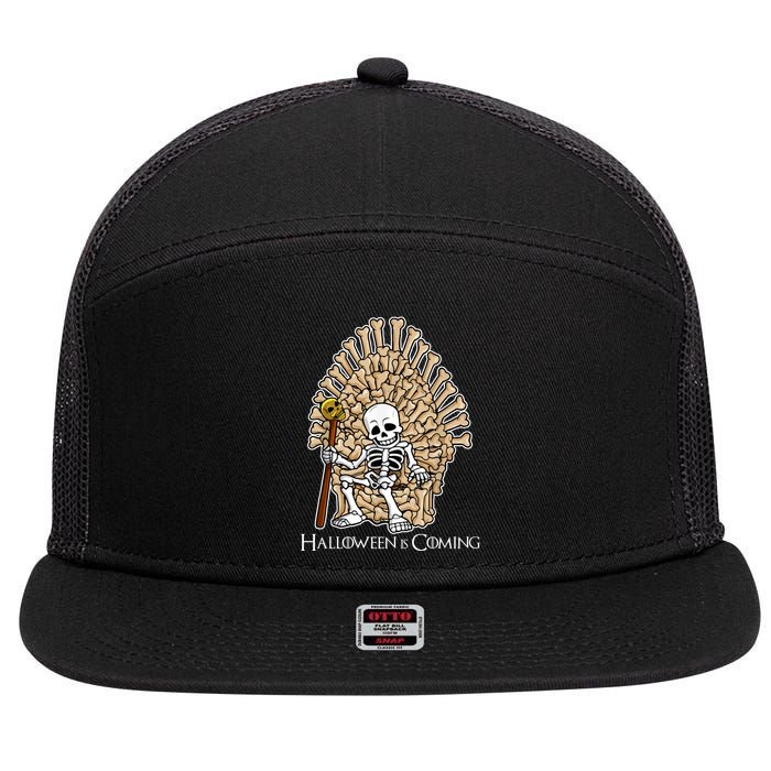 Game of Bones Halloween Is Coming  7 Panel Mesh Trucker Snapback Hat