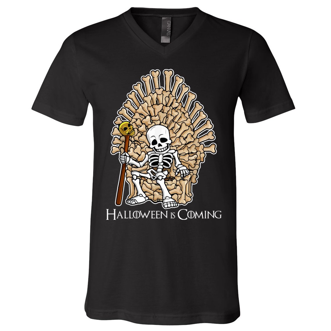 Game of Bones Halloween Is Coming  V-Neck T-Shirt