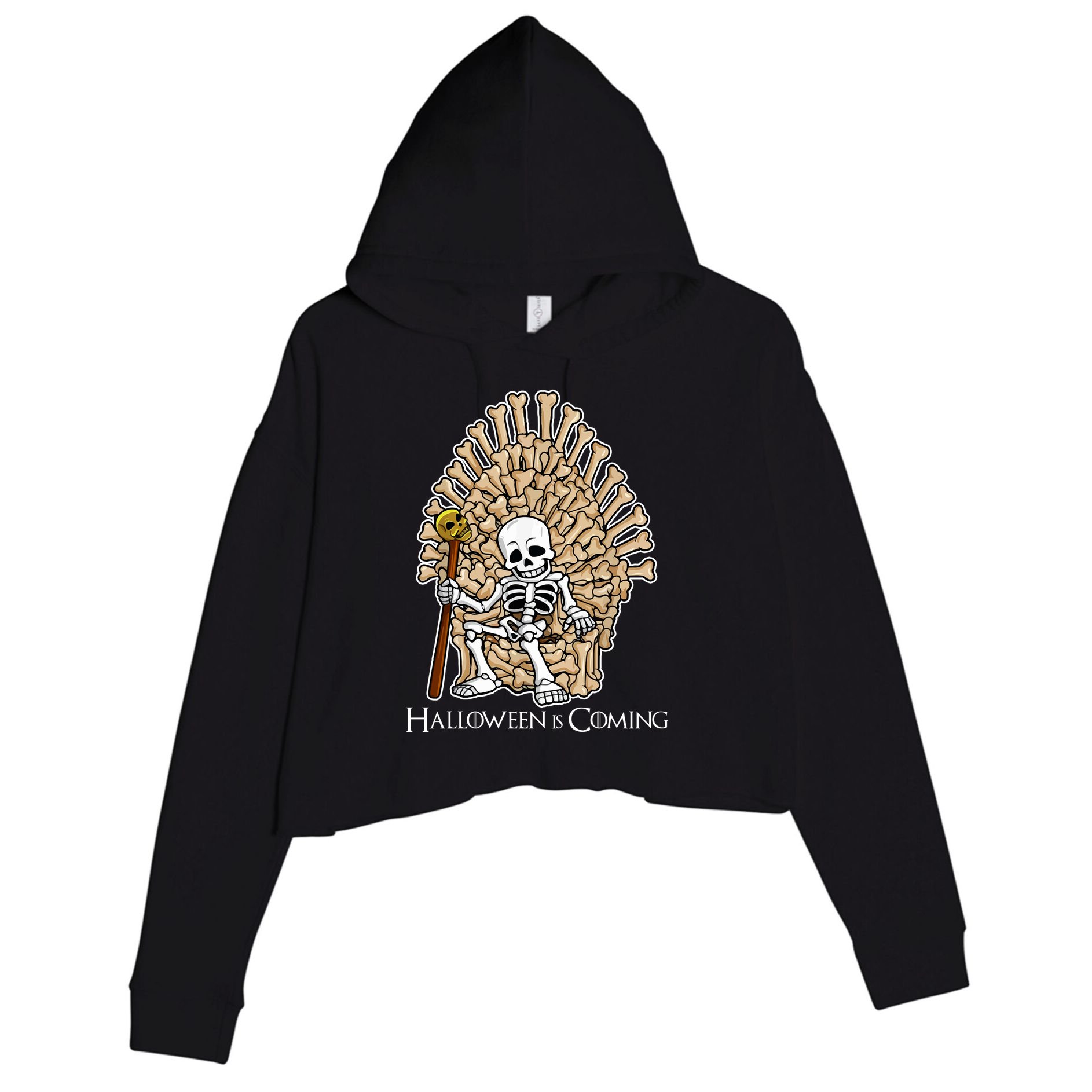 Game of Bones Halloween Is Coming  Crop Fleece Hoodie