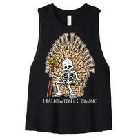 Game of Bones Halloween Is Coming  Women's Racerback Cropped Tank