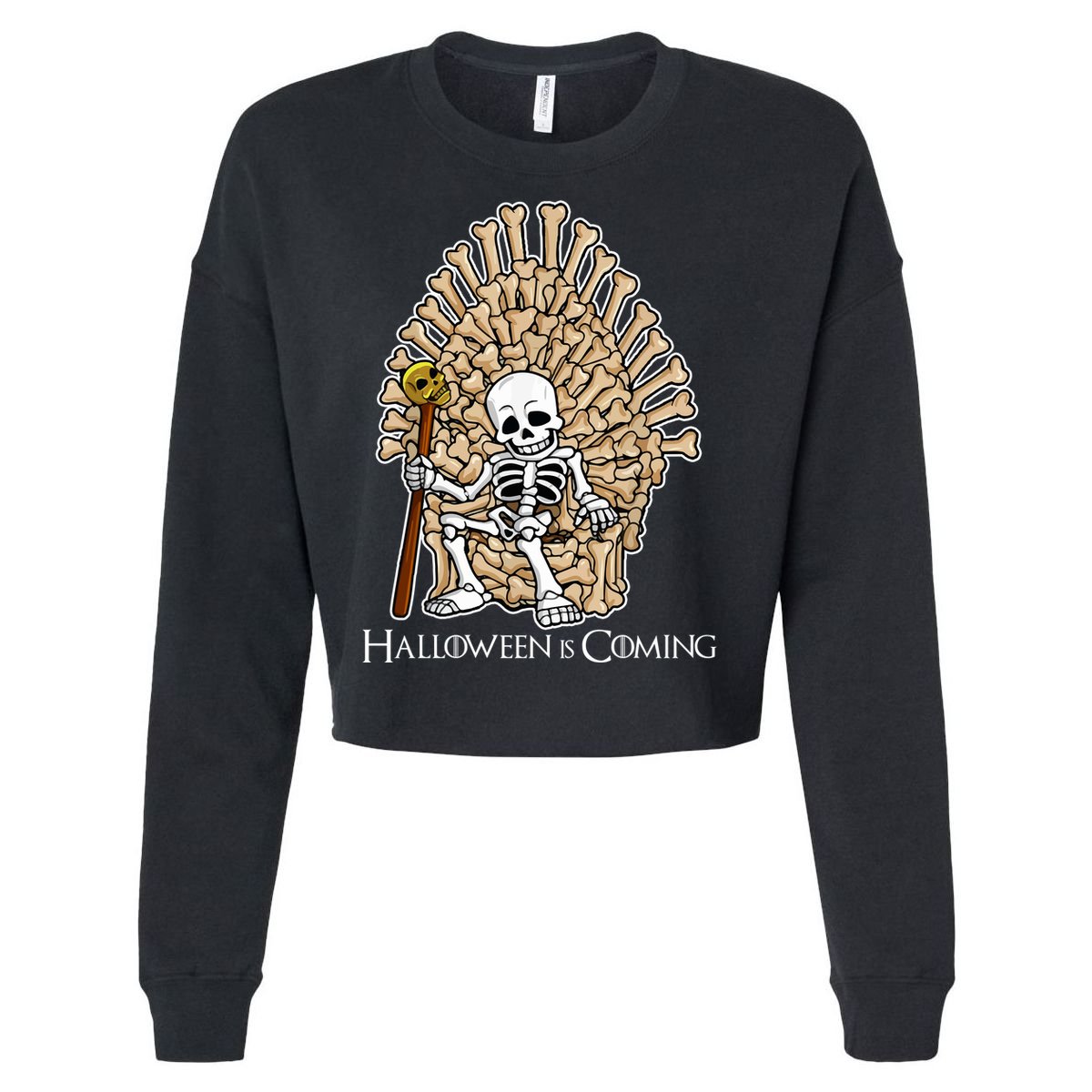 Game of Bones Halloween Is Coming  Cropped Pullover Crew