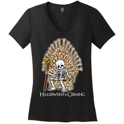 Game of Bones Halloween Is Coming  Women's V-Neck T-Shirt