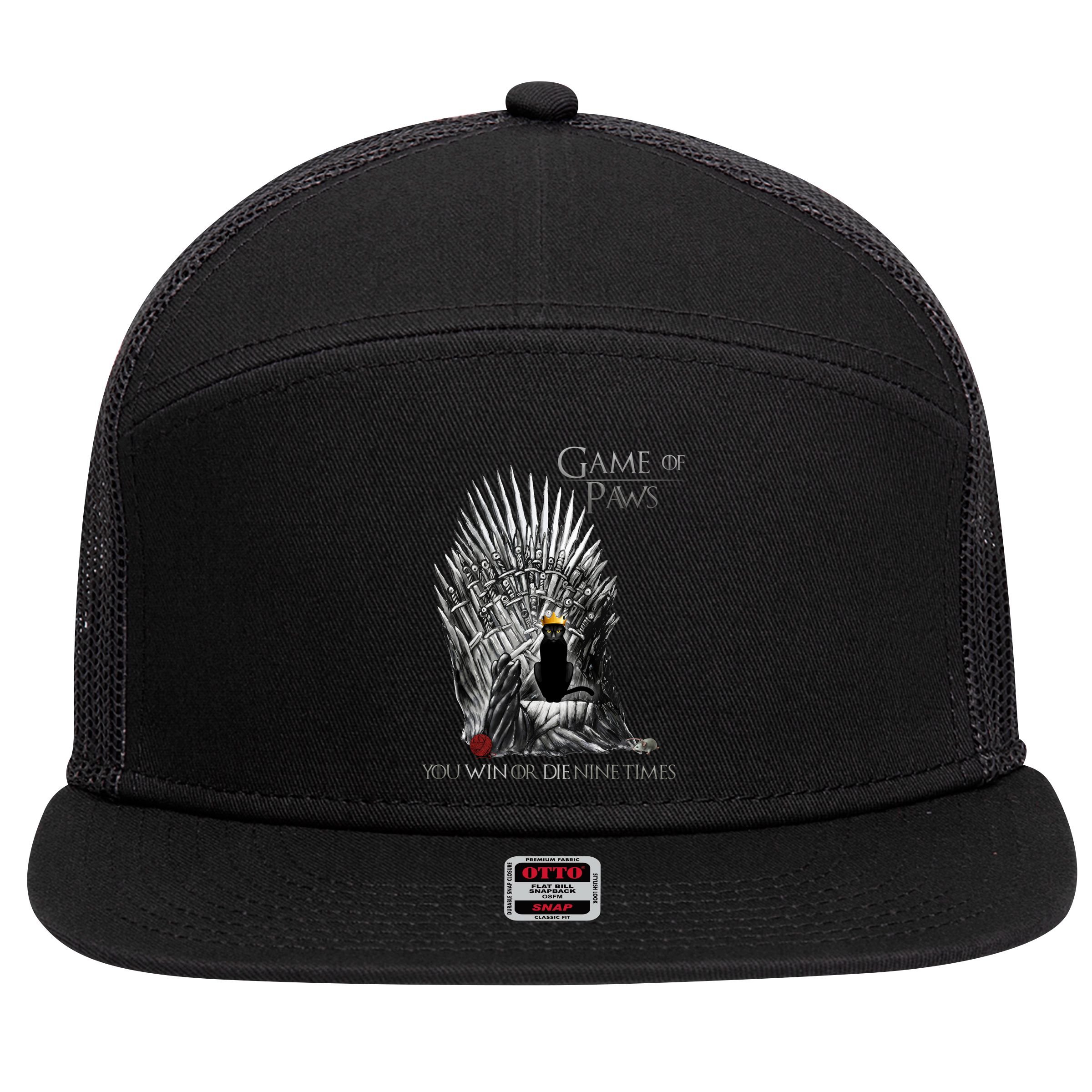 Game of Paws 7 Panel Mesh Trucker Snapback Hat