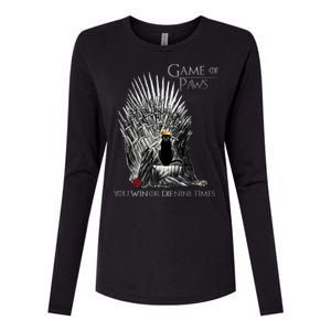 Game of Paws Womens Cotton Relaxed Long Sleeve T-Shirt