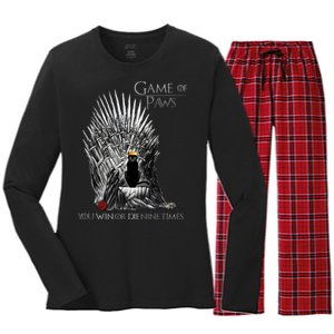 Game of Paws Women's Long Sleeve Flannel Pajama Set 