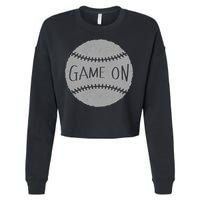 Game On Baseball Cropped Pullover Crew