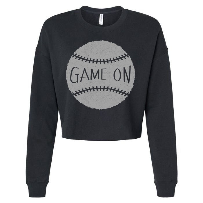 Game On Baseball Cropped Pullover Crew
