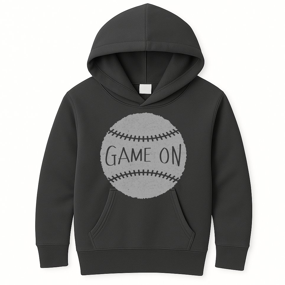 Game On Baseball Kids Hoodie