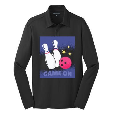 Game On Bowling Silk Touch Performance Long Sleeve Polo