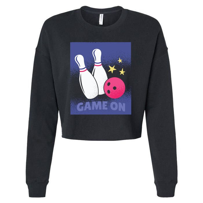 Game On Bowling Cropped Pullover Crew