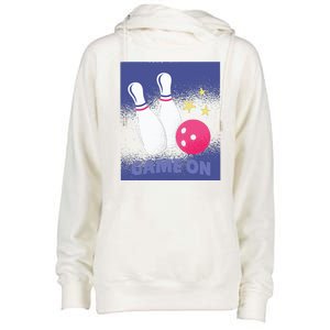 Game On Bowling Womens Funnel Neck Pullover Hood