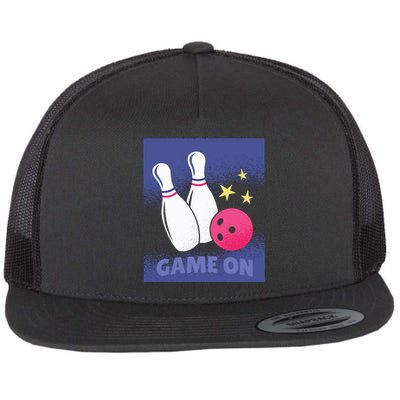 Game On Bowling Flat Bill Trucker Hat