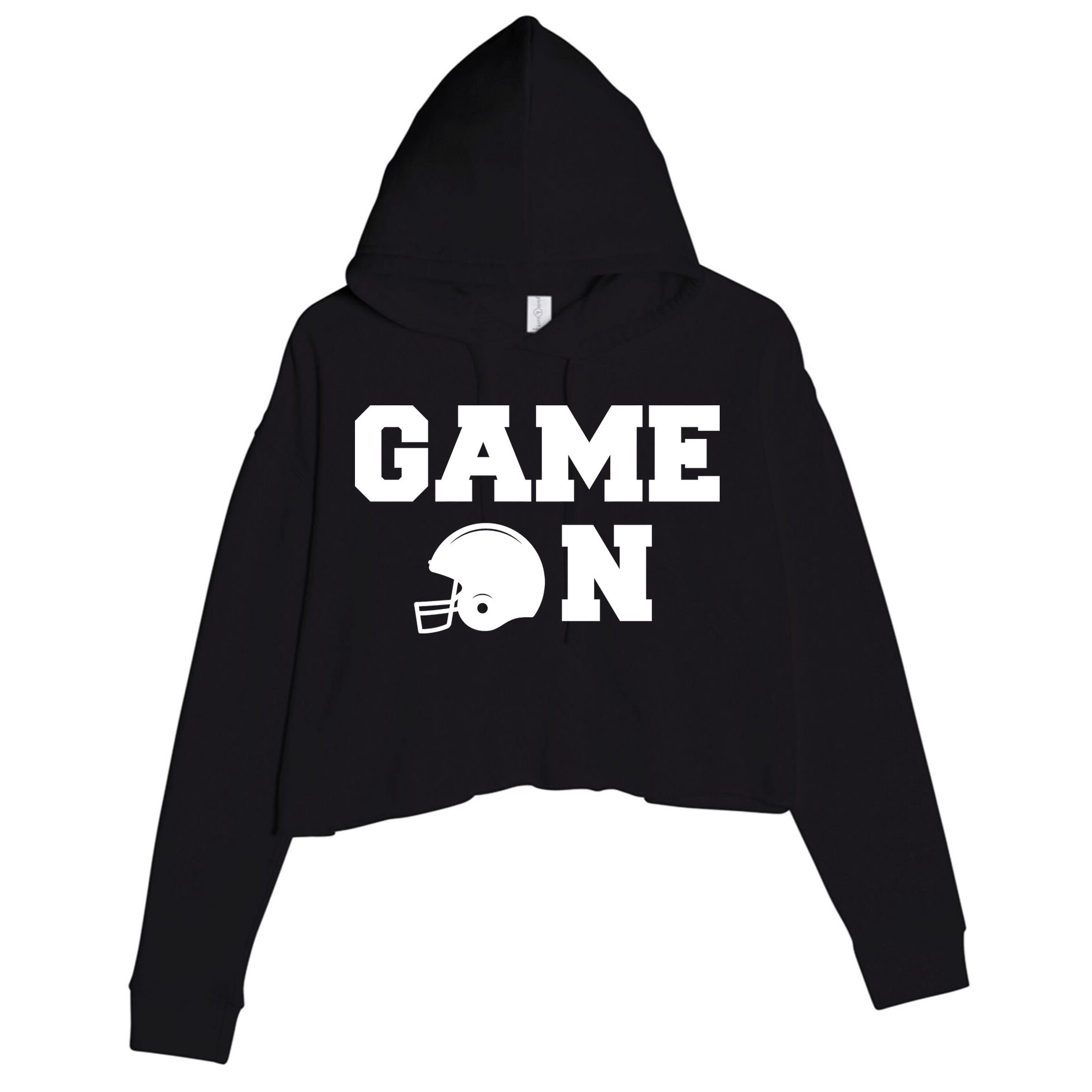 Game On Football Fan Helmet Crop Fleece Hoodie