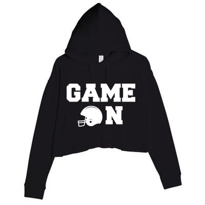 Game On Football Fan Helmet Crop Fleece Hoodie