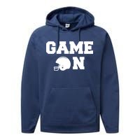 Game On Football Fan Helmet Performance Fleece Hoodie