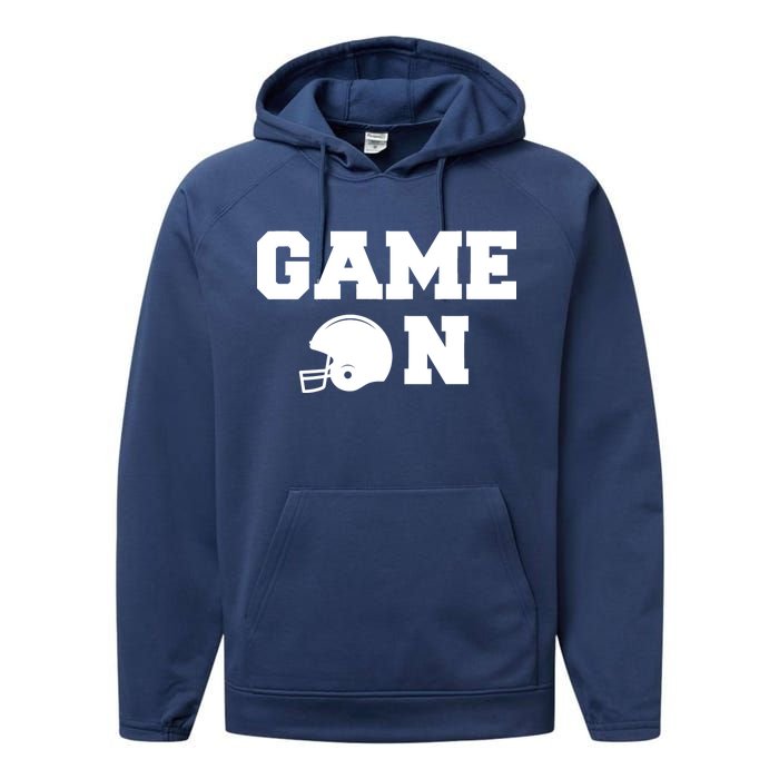 Game On Football Fan Helmet Performance Fleece Hoodie