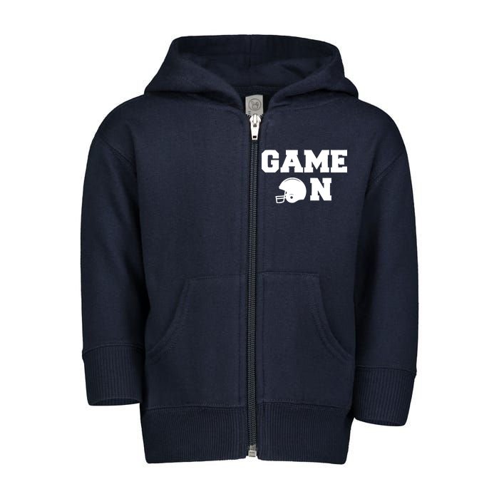 Game On Football Fan Helmet Toddler Zip Fleece Hoodie