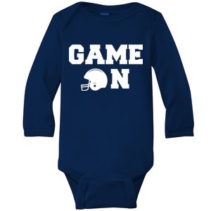 Game On Football Fan Helmet Baby Long Sleeve Bodysuit