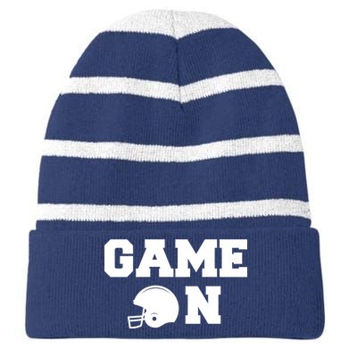 Game On Football Fan Helmet Striped Beanie with Solid Band