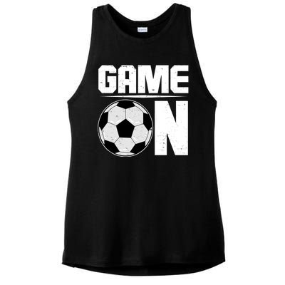 Game On Soccer Fan Ladies PosiCharge Tri-Blend Wicking Tank