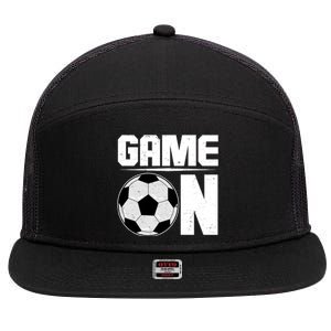 Game On Soccer Fan 7 Panel Mesh Trucker Snapback Hat