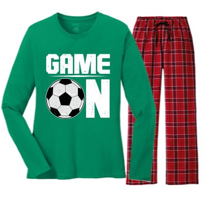 Game On Soccer Fan Women's Long Sleeve Flannel Pajama Set 