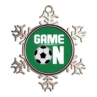 Game On Soccer Fan Metallic Star Ornament