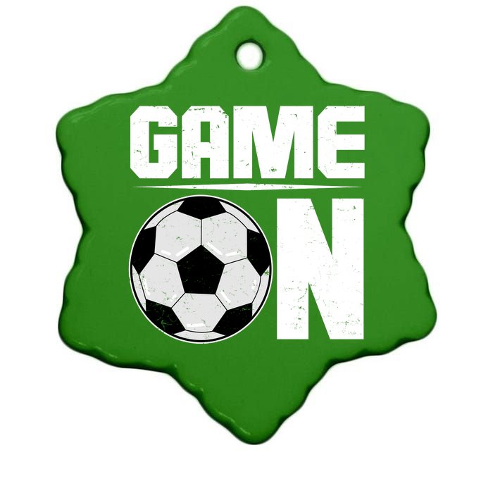 Game On Soccer Fan Ceramic Star Ornament