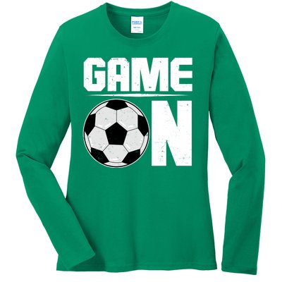 Game On Soccer Fan Ladies Long Sleeve Shirt