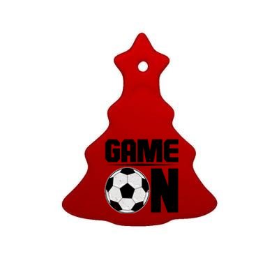 Game On Soccer Fan Ceramic Tree Ornament