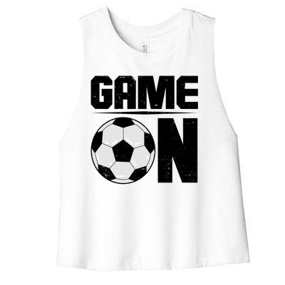 Game On Soccer Fan Women's Racerback Cropped Tank