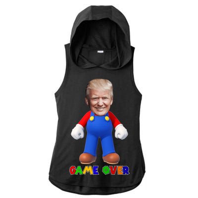 Game Over Donald J Trump Ladies PosiCharge Tri-Blend Wicking Draft Hoodie Tank