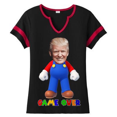 Game Over Donald J Trump Ladies Halftime Notch Neck Tee