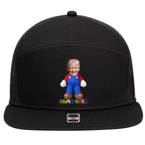 Game Over Donald J Trump 7 Panel Mesh Trucker Snapback Hat