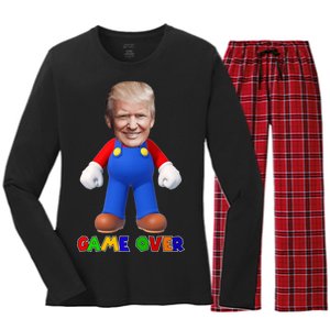 Game Over Donald J Trump Women's Long Sleeve Flannel Pajama Set 