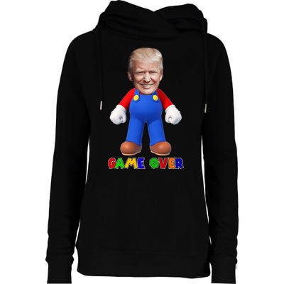 Game Over Donald J Trump Womens Funnel Neck Pullover Hood