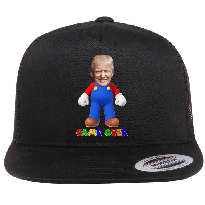 Game Over Donald J Trump Flat Bill Trucker Hat