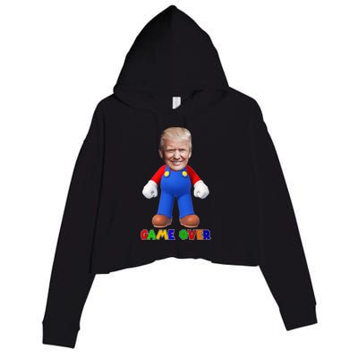 Game Over Donald J Trump Crop Fleece Hoodie