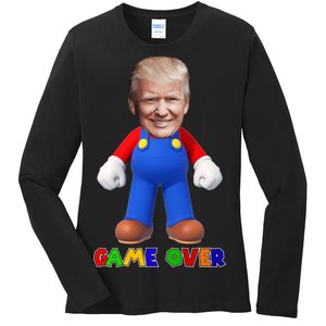 Game Over Donald J Trump Ladies Long Sleeve Shirt