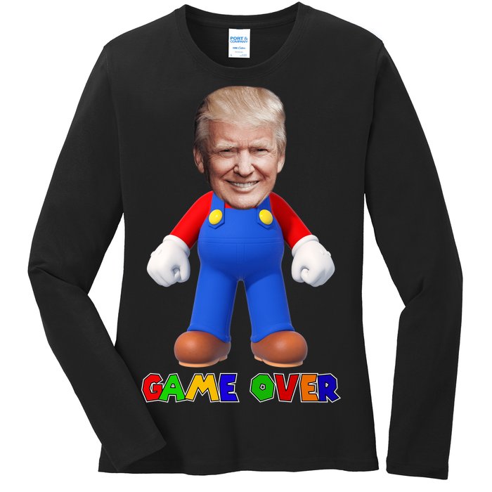 Game Over Donald J Trump Ladies Long Sleeve Shirt