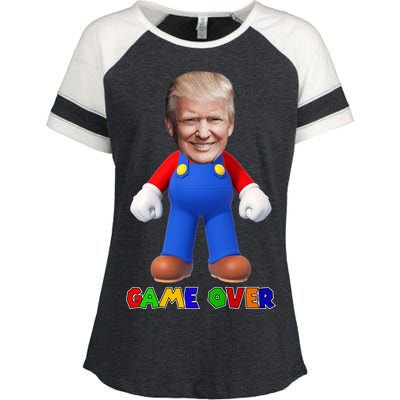 Game Over Donald J Trump Enza Ladies Jersey Colorblock Tee