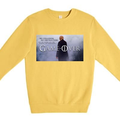 Game Over Donald J Trump No Collusion  Premium Crewneck Sweatshirt