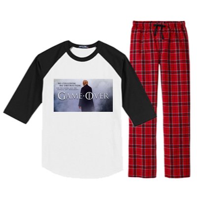 Game Over Donald J Trump No Collusion  Raglan Sleeve Pajama Set