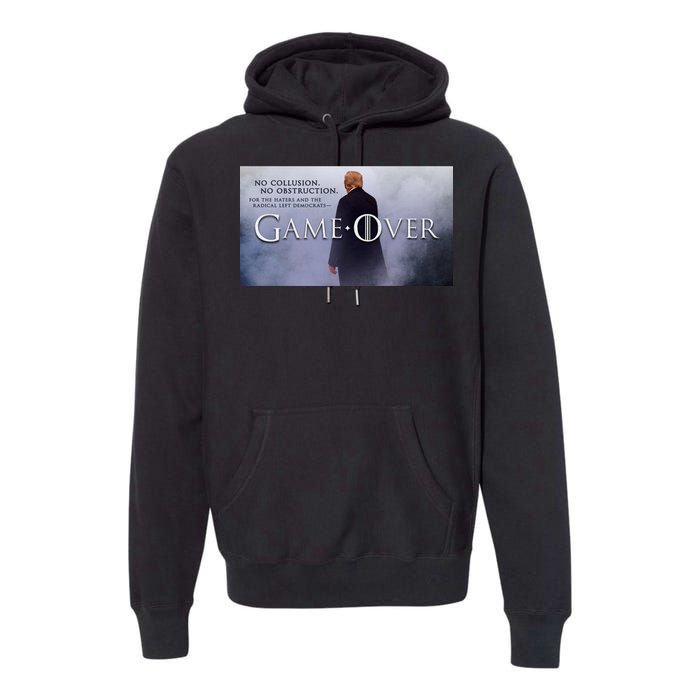 Game Over Donald J Trump No Collusion  Premium Hoodie