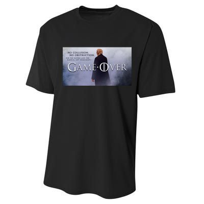 Game Over Donald J Trump No Collusion  Performance Sprint T-Shirt