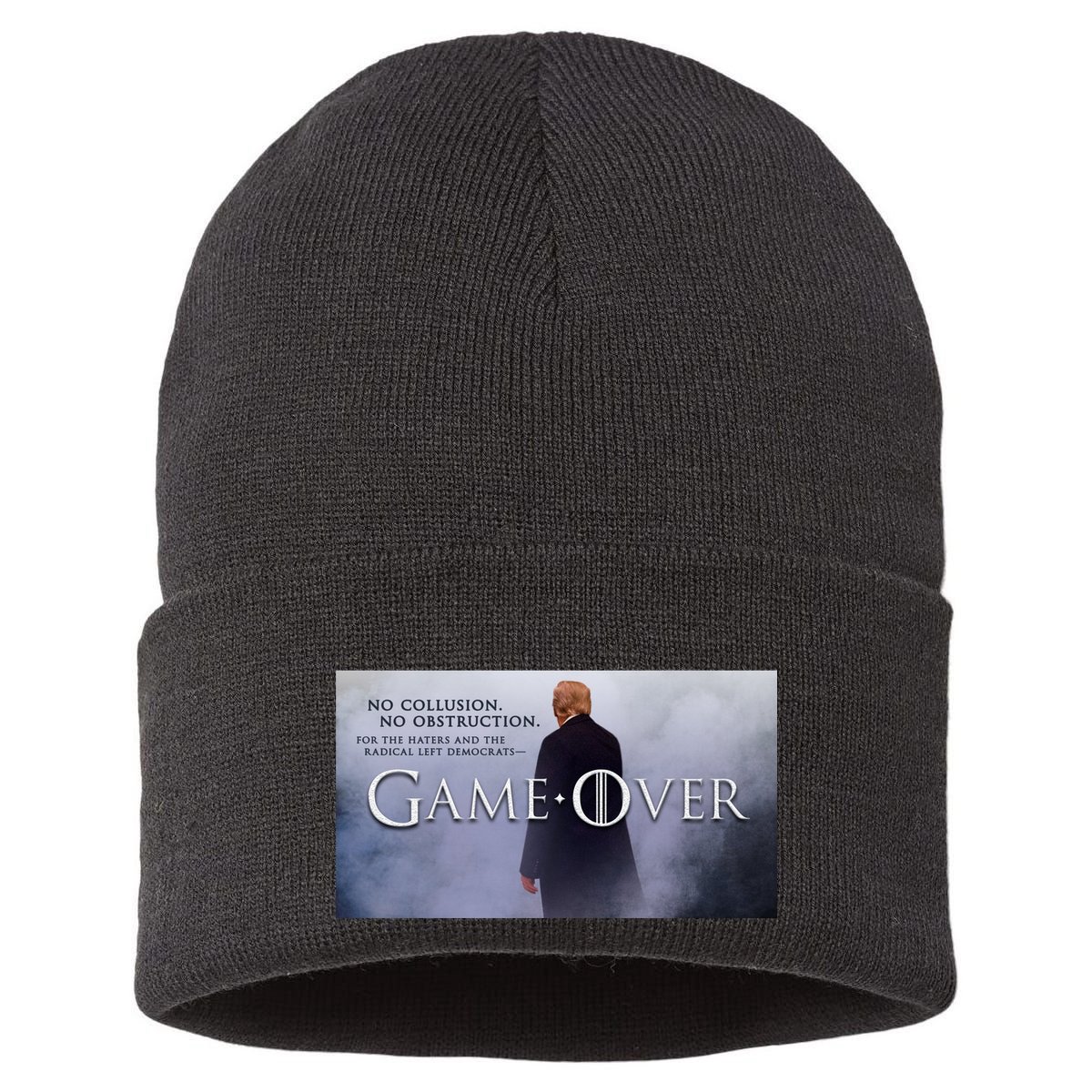 Game Over Donald J Trump No Collusion  Sustainable Knit Beanie