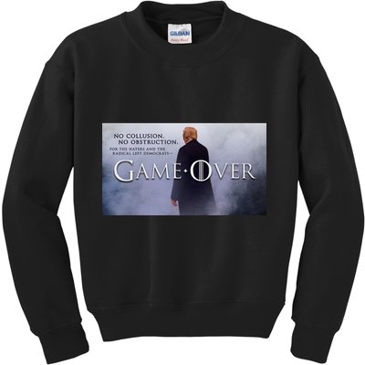 Game Over Donald J Trump No Collusion  Kids Sweatshirt