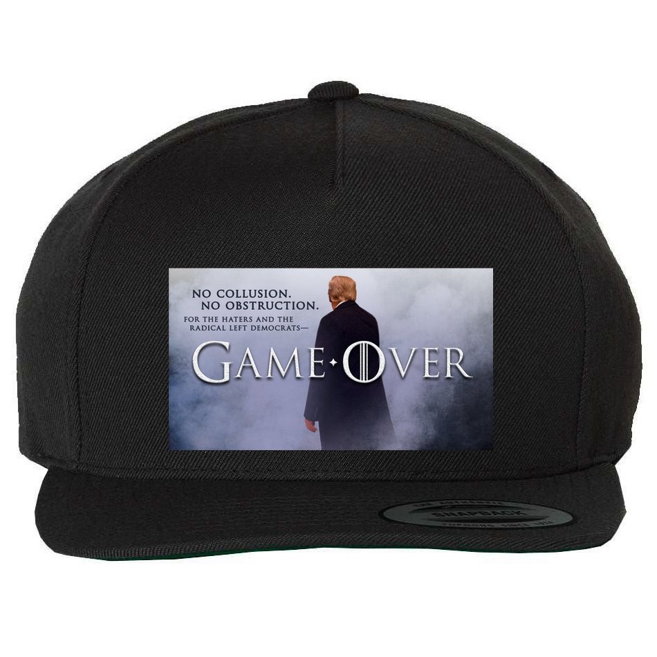 Game Over Donald J Trump No Collusion  Wool Snapback Cap
