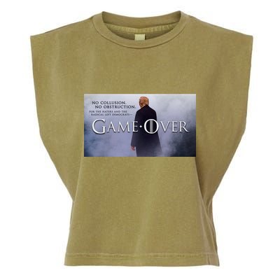 Game Over Donald J Trump No Collusion  Garment-Dyed Women's Muscle Tee