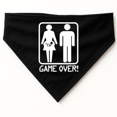 Game Over Pregnant Funny USA-Made Doggie Bandana